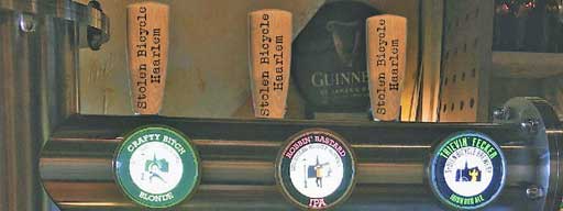 Stolen Bicycle Brewery beer taps in Haarlem